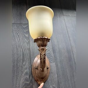 Vintage Wall Sconce with Frosted Glass Shade Light Fixture